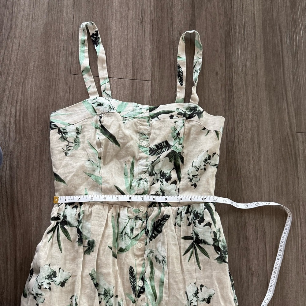 Banana Republic Ramie Button Front Maxi Dress in Khaki Floral - Picture 15 of 16